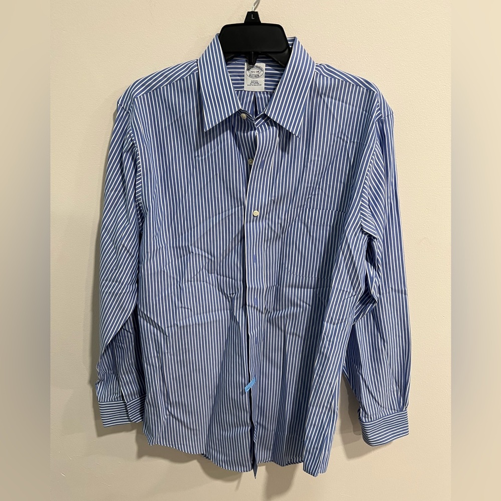 Brooks Brothers Men’s 100% Cotton Non-Iron Slim Fit Striped Dress Shirt